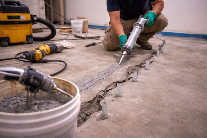 Cracked Basement Floor Repair in Hackensack, NJ