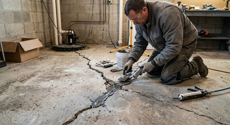 Cracked Basement Floor Repair in Hackensack, NJ