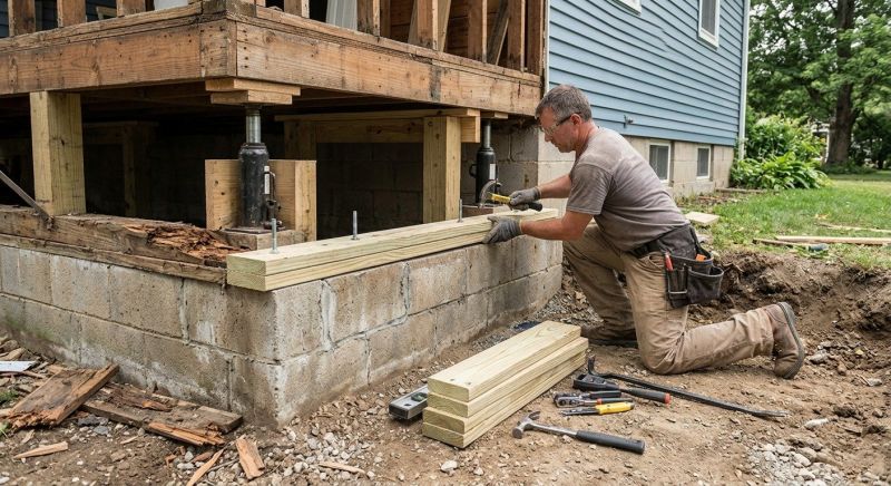 Sinking Foundation Repair in Long Island, NY